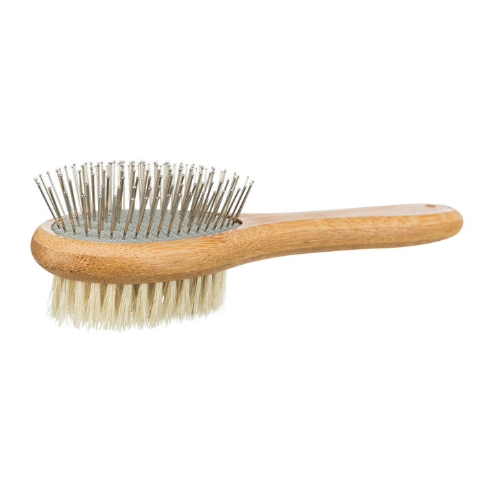 Trixie Brush Double-Sided Bamboo/Natural & Wire Bristles