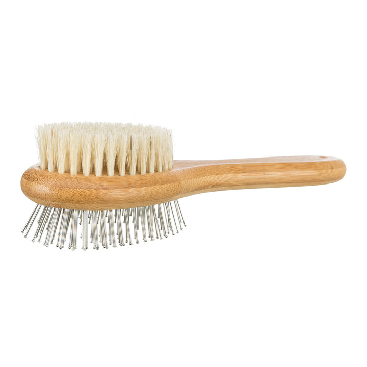 Trixie Brush Double-Sided Bamboo/Natural & Wire Bristles