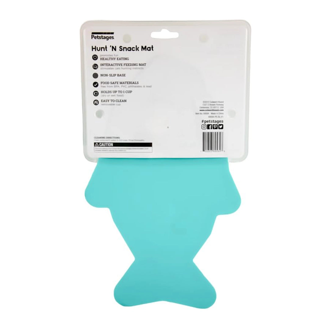 Petstages Hunt N Snack Mat Cat Slow Feeder Blue