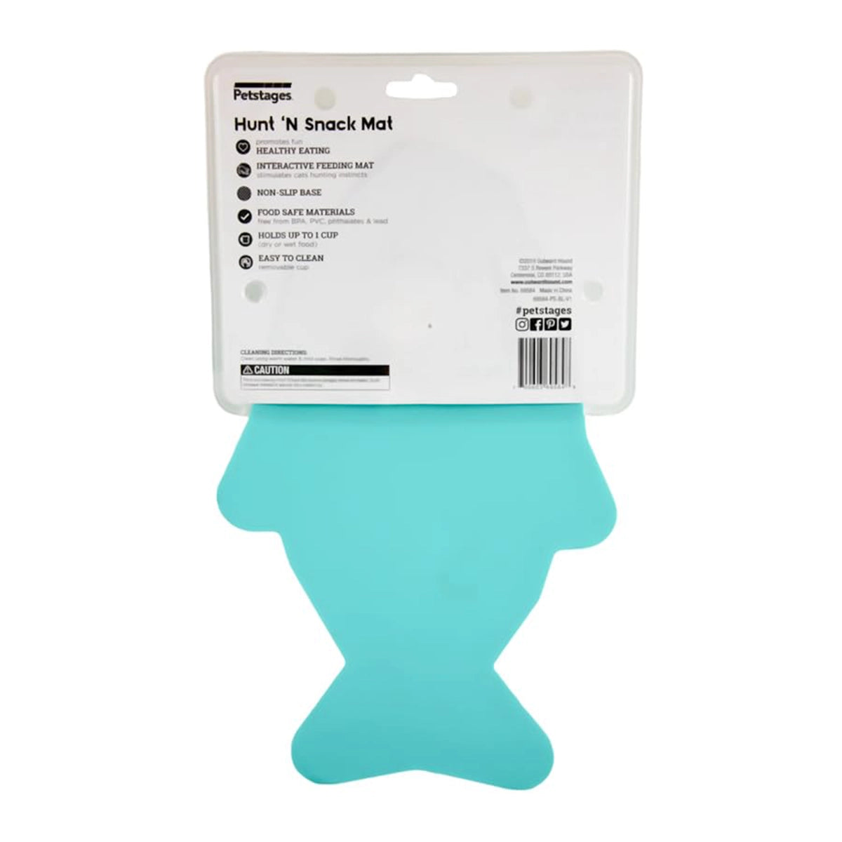 Petstages Hunt N Snack Mat Cat Slow Feeder Blue