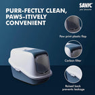 Savic Nestor Jumbo Cat Toilet White-Bluestone 26x19x18 inches