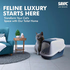 Savic Nestor Jumbo Cat Toilet White-Bluestone 26x19x18 inches