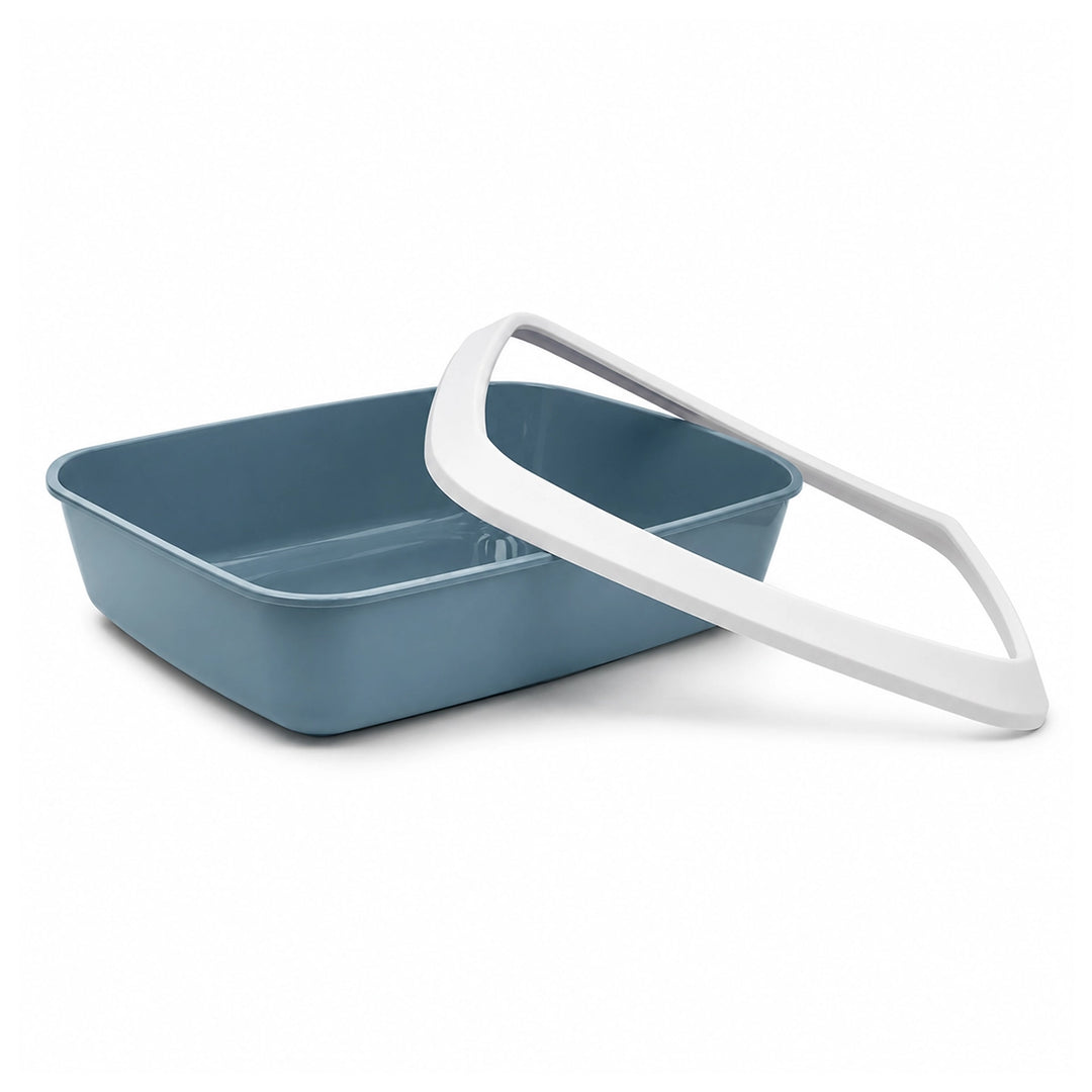 Savic Iriz Cat Litter Tray with Rim Bluestone - 20x14x5inch