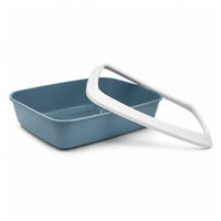 Savic Iriz Cat Litter Tray with Rim Bluestone - 20x14x5inch