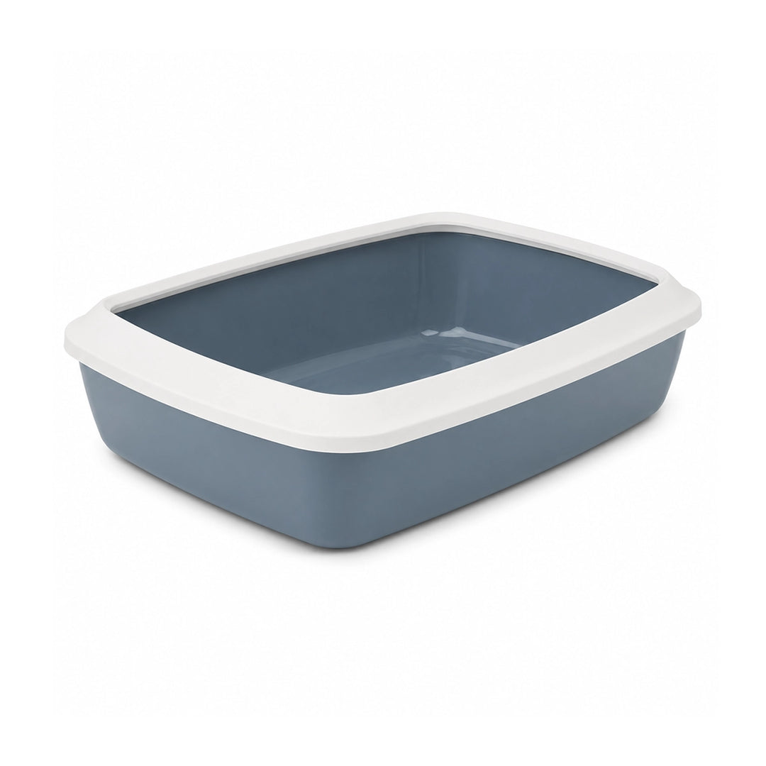 Savic Iriz Cat Litter Tray with Rim Bluestone - 20x14x5inch