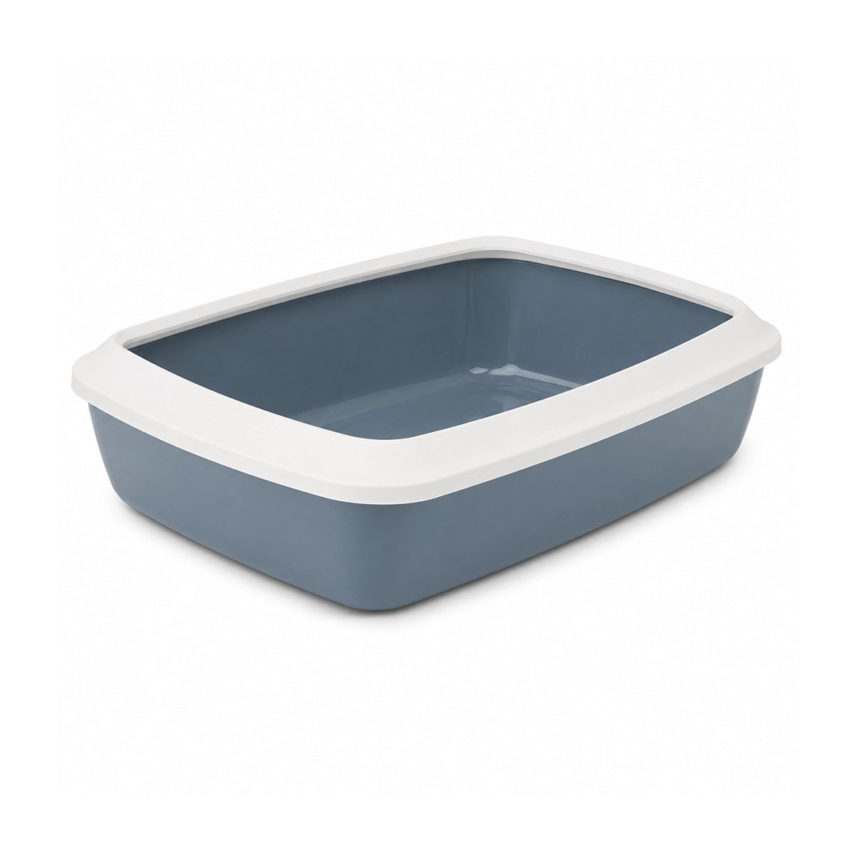 Savic Iriz Cat Litter Tray with Rim Bluestone - 20x14x5inch