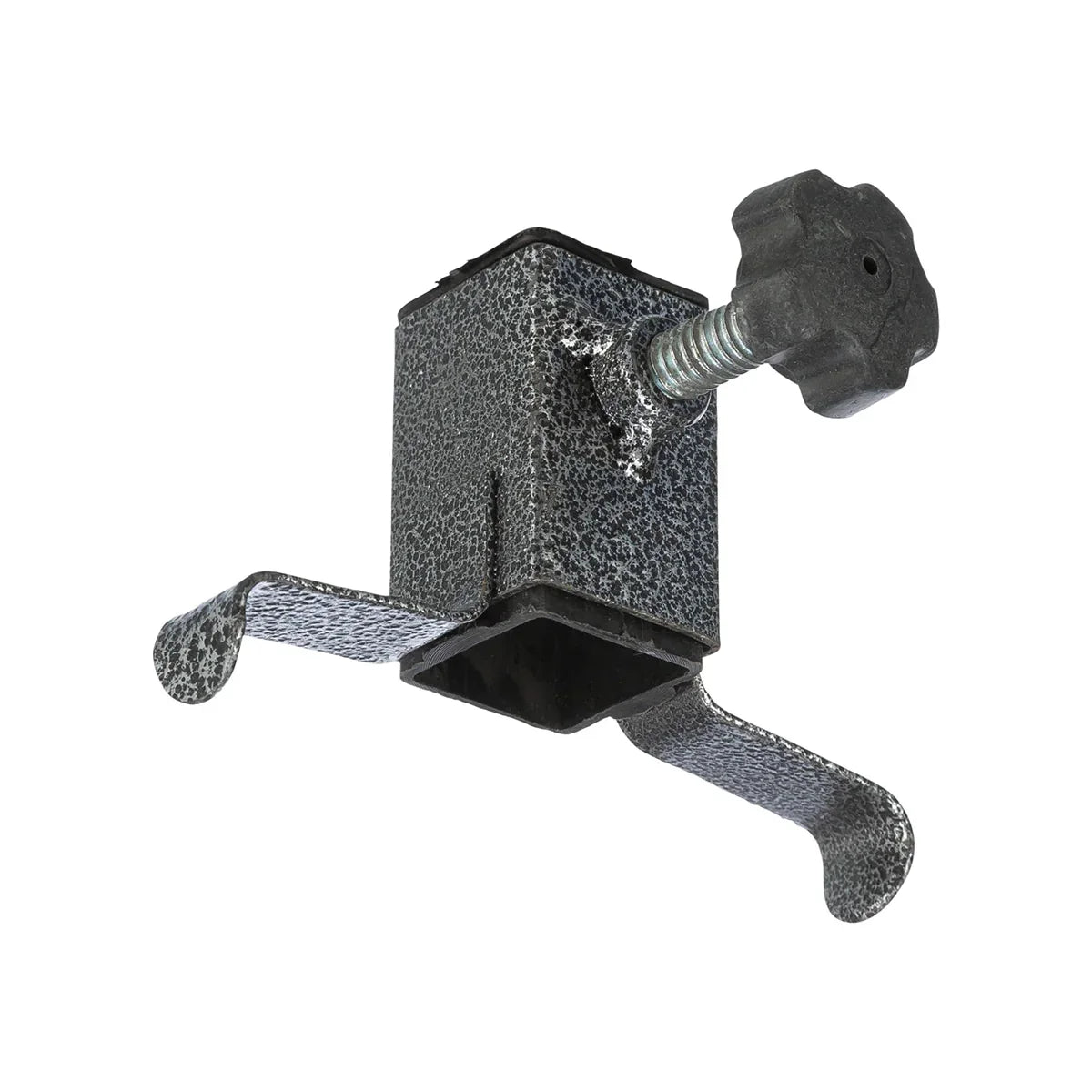 Zigly metal clamp bracket with black textured finish and adjustable screw knob