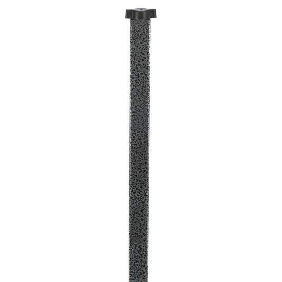 zigly speckled black metal post with a black star-shaped knob on top