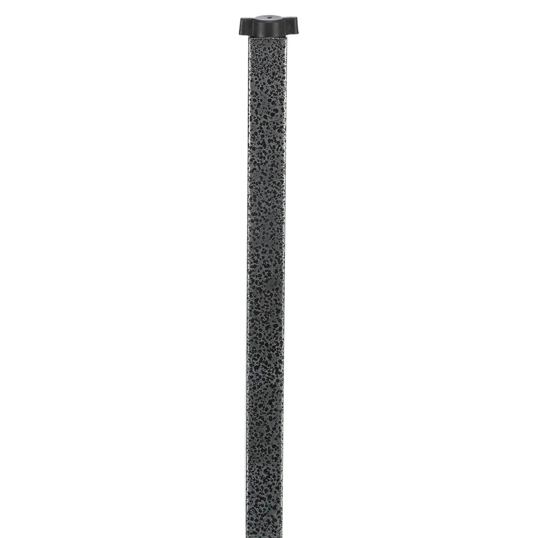 zigly speckled black metal post with a black star-shaped knob on top