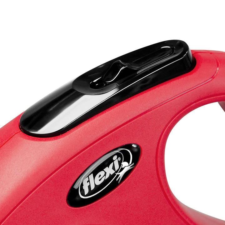 Flexi Classic Tape Retractable Dog Leash - Red - Medium - 5m