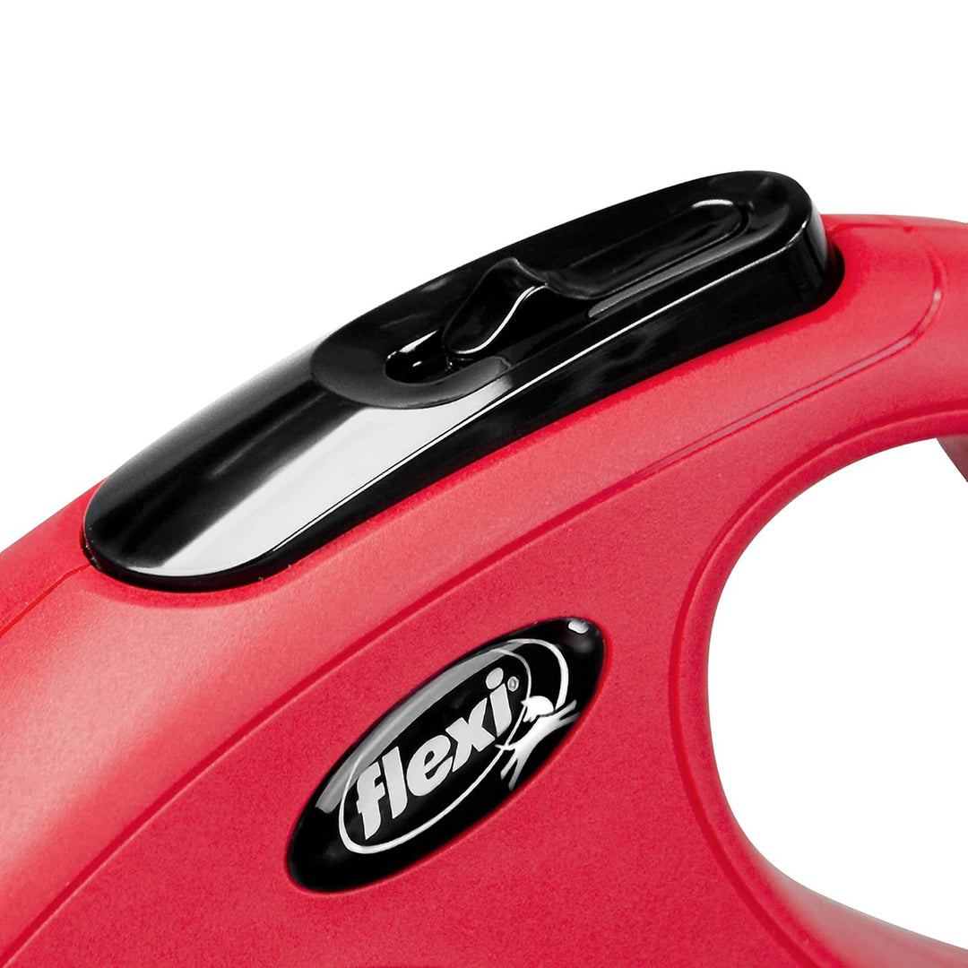 Flexi Classic Tape Retractable Dog Leash - Red - Medium - 5m