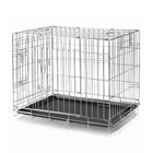Zigly metal wire dog crate with black plastic bottom tray, pet cage for indoor use
