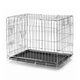 Zigly metal wire dog crate with black plastic bottom tray, pet cage for indoor use