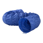 Blue collapsible play tunnel for kids and pets by Zigly, lightweight and portable