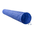 Long blue collapsible tunnel toy for pets or kids by zigly