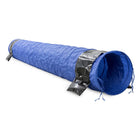 Zigly blue collapsible pet tunnel with black reinforcement on white background