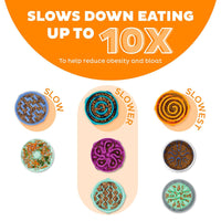Outward Hound Fun Feeder Slo-Bowl Helps Prevent Obesity & Bloat Dog Bowl-(Orange)