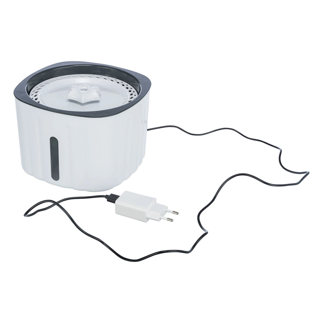 Trixie Drinking Fountain Flower - 2L - 18.5x13x18.5cm - White/Grey