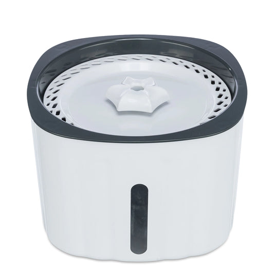 Trixie Drinking Fountain Flower - 2L - 18.5x13x18.5cm - White/Grey