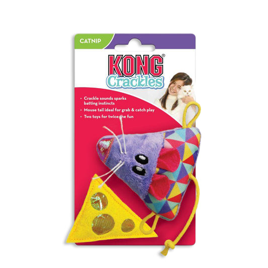 Kong Crackles & Cheez Mouse Pack of 2 Cat Toy