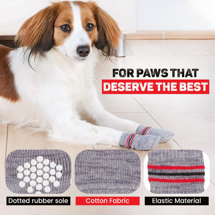 Trixie Non-Slip Socks for Dogs - Grey - 1 Pair