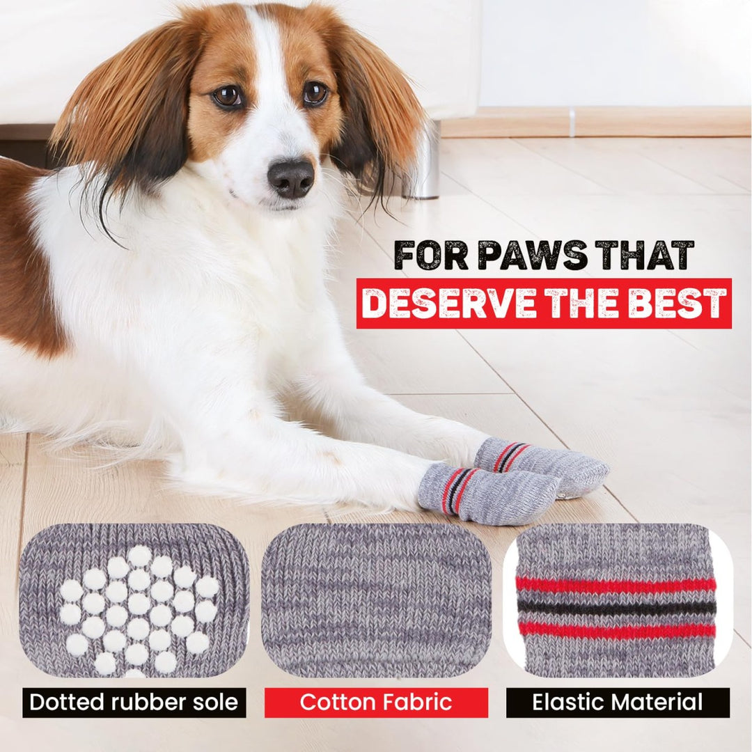 Trixie Non-Slip Socks for Dogs - Grey - 1 Pair