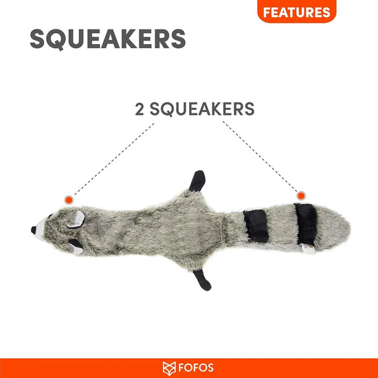 Fofos Dog Toy Skinneez Raccoon Dog Toy