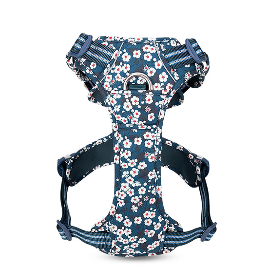 Truelove Floral No Pull Pet Harness - Saxony Blue