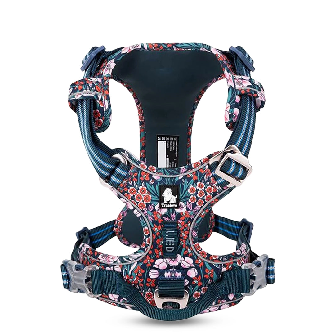 Truelove Floral No Pull Pet Harness - Navy Blazer
