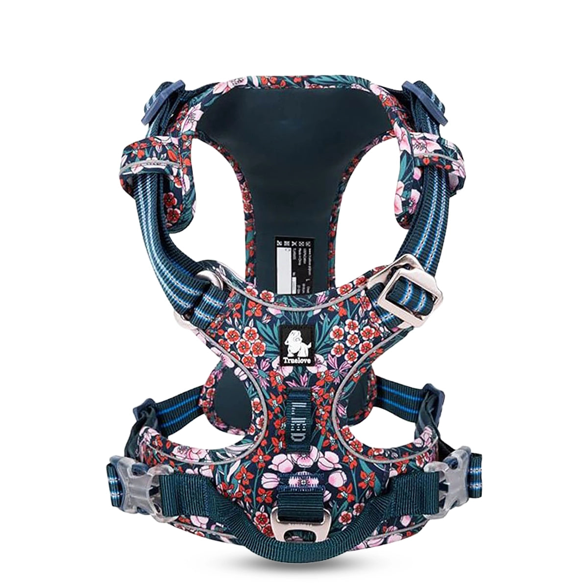 Truelove Floral No Pull Pet Harness - Navy Blazer