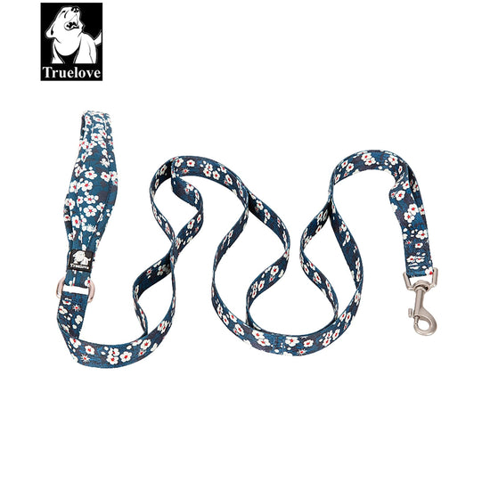 Truelove Floral Pet Leash,Multi-Handle - Saxony Blue