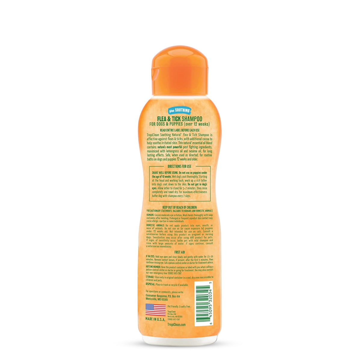 Tropiclean Natural Flea & Tick Plus Soothing Dog Shampoo - 355ml