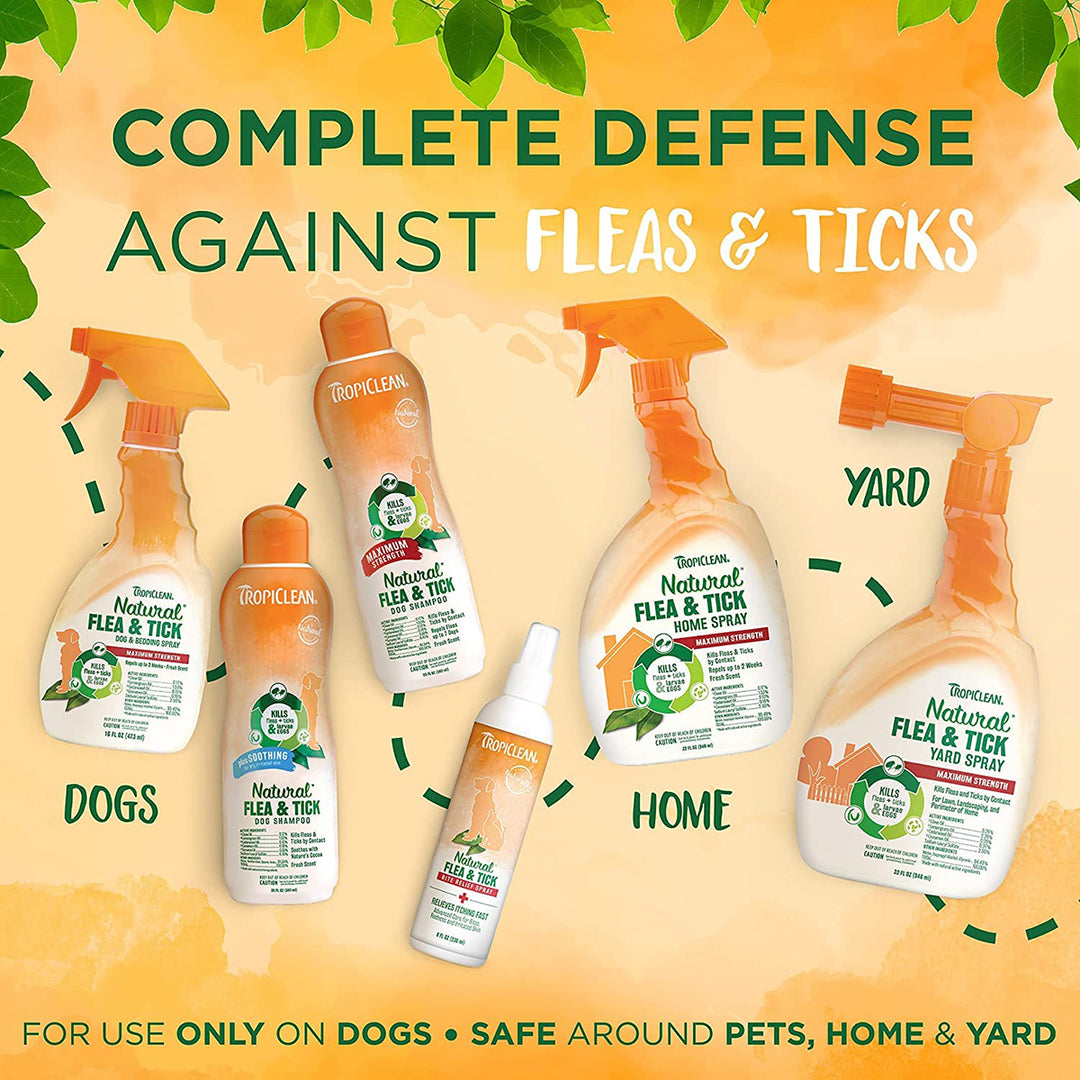 Tropiclean Natural Flea & Tick Plus Soothing Dog Shampoo - 355ml