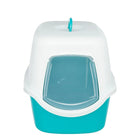 Trixie Vico Cat Litter Tray with Dome - Turquoise/White - 23x16x16 inch - Zigly