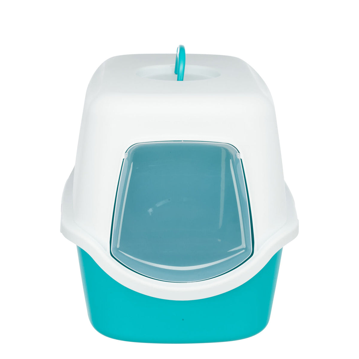 Trixie Vico Cat Litter Tray with Dome - Turquoise/White - 23x16x16 inch