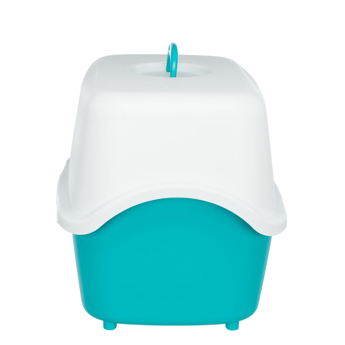Trixie Vico Cat Litter Tray with Dome - Turquoise/White - 23x16x16 inch