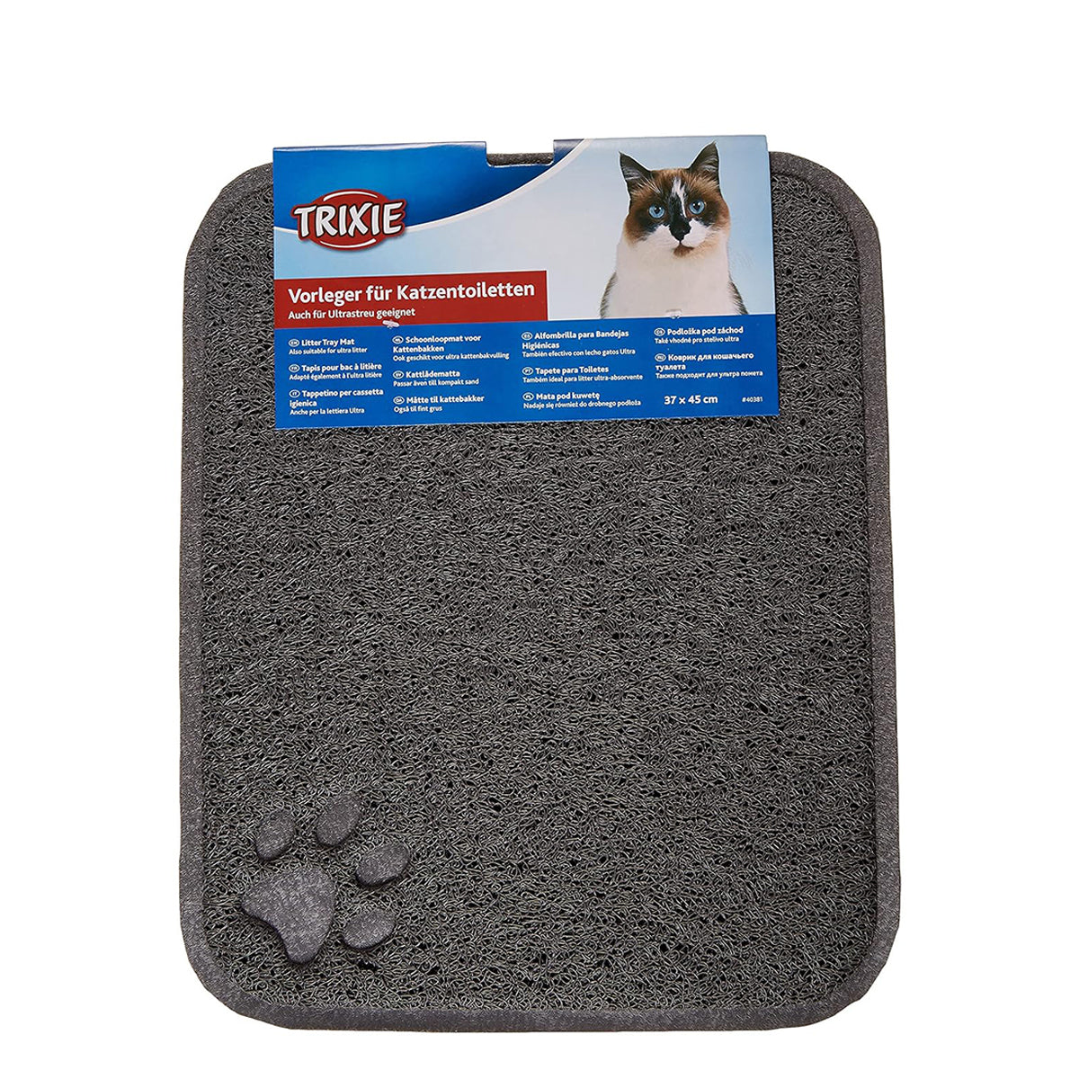 Trixie Cat Litter Tray Mat - Dark Grey - LxB - 45.7 x 38 cm