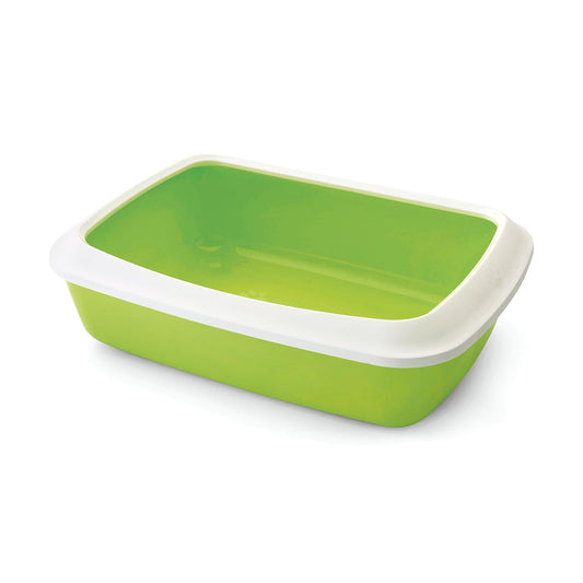 Savic Iriz Cat Litter Tray with Rim Lemon Green - 43.18cm