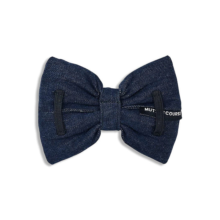 Mutt Of course Denim Dark Blue Bow Tie