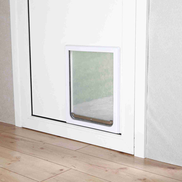 Trixie 2-Way Dog Flap with Tunnel For Dog - M-XL - White