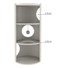 Zigly modern cat condo with circular openings and shelves, 16 cm diameter holes