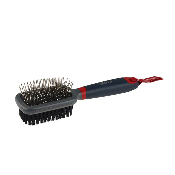 GiGwi Double-Sided Brush with Nylon Bristles & Pins for Dogs & Cats
