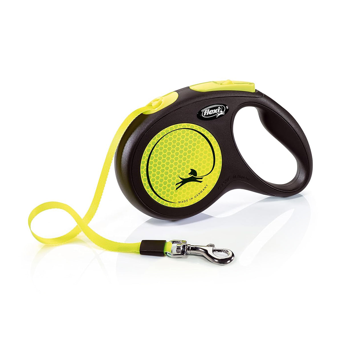 Flexi Neon Tape Retractable Dog Leash - Yellow
