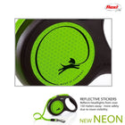 Flexi Neon Tape Retractable Dog Leash-M-Green - Zigly