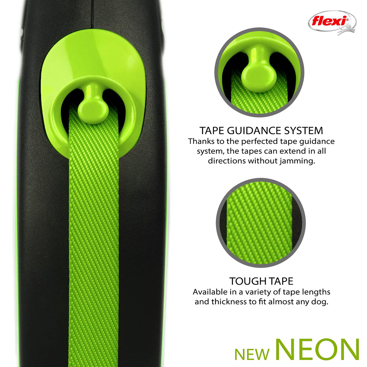 flexi-neon-tape-retractable-dog-leash-m-green