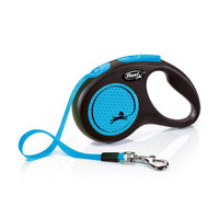 Flexi Neon Tape Retractable Dog Leash - Blue - Medium