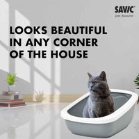 Savic Aseo Jumbo Litter Tray - 68.5 X 48.2 X 27.9cm - Cool Grey