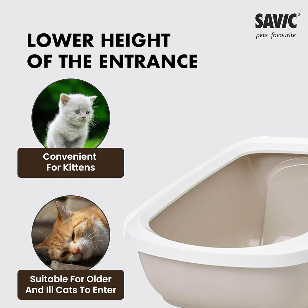 Savic Aseo Jumbo Cat Litter Tray - 27 x 19 x 11 inch - Mocha