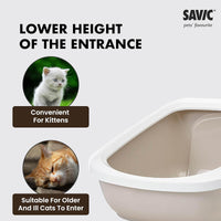 Savic Aseo Jumbo Cat Litter Tray - 27 x 19 x 11 inch - Mocha