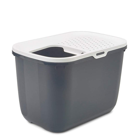 Savic Hop In Modern Cat Litter Tray - Anthracite - 23 x 15.3 x 15.5 inch